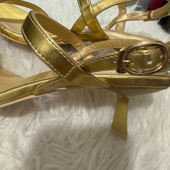Chic Gold Strappy Heels - Picture 6 of 7